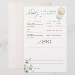 Baby shower de prédictions et conseils pour bébés