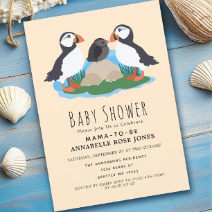 Baby shower de Puffin Maritime Cute Invitation