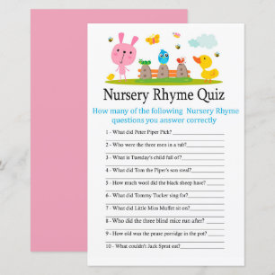 Baby shower de quiz Pink drôle lapin Nursery