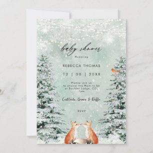 baby shower de renard hivernal magique Invitation
