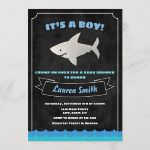 Baby shower de requin Invitation bébé requin