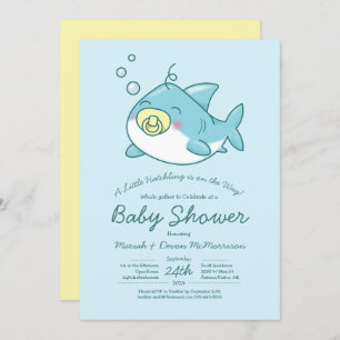 Baby shower de requin mignon Kawaii Invitation