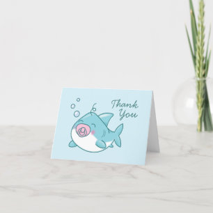 Baby shower de requin mignon Kawaii Merci de fille