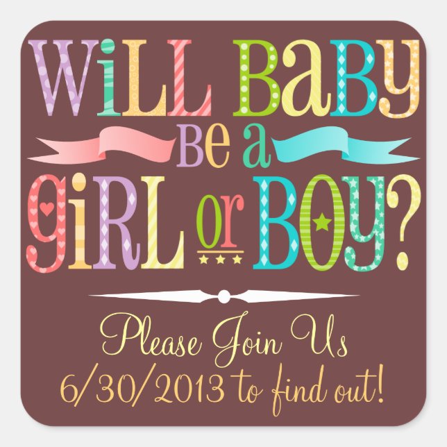 Baby shower de révélation de genre - Autocollants  (Devant)