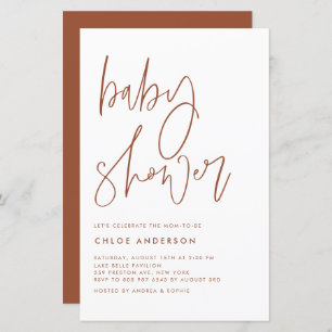 Baby shower de script manuscrit en terre cuite Inv