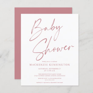 Baby shower de script rose Rose Dusty