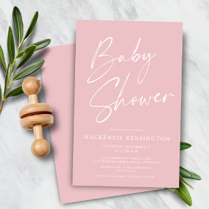 Baby shower de script simple rose rose budget