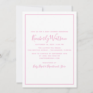 Baby shower de simplicité Invitation | Rose