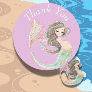 Baby shower de sirène. Sous La Mer. Étiquettes par
