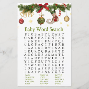 baby shower de stockage de noël Word Search Jeu