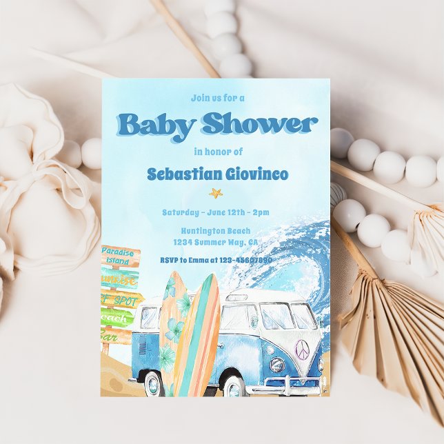 Baby shower de surf de plage Invitation (Créateur téléchargé)