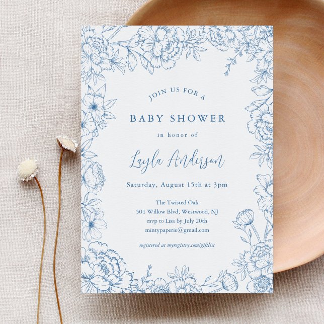 Baby shower DE TOILE FRANÇAIS Invitation (Créateur téléchargé)