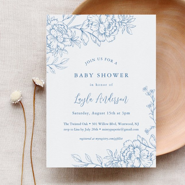 Baby shower DE TOILE FRANÇAIS Invitation (Créateur téléchargé)