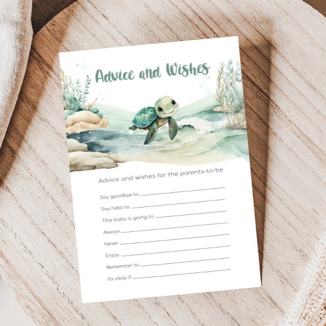 Baby shower de tortue de mer Conseils et souhaits  (Sea Turtle Baby Shower Game)