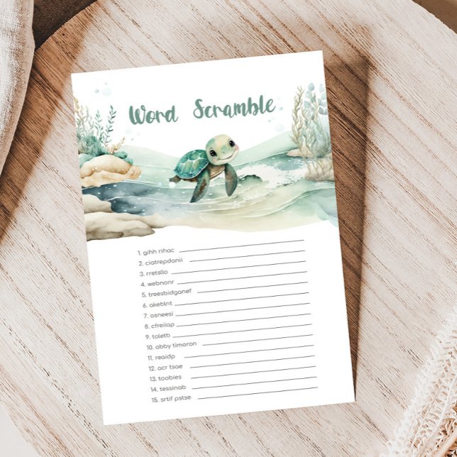 Baby shower de tortue de mer Jeu de rugissement (Sea Turtle Baby Shower Game)