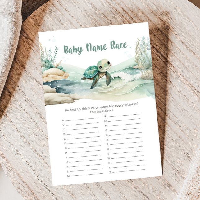 Baby shower de tortue de mer Nom de la race Jeu (Sea Turtle Baby Shower Game)