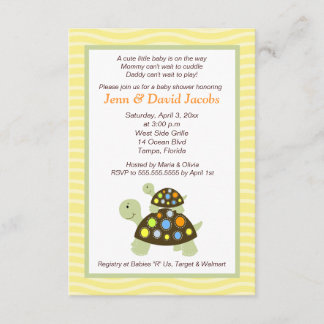 Baby shower de tortues colorées Invitation (Jaune)