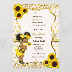 Baby shower de tournesol invitation masque de tour