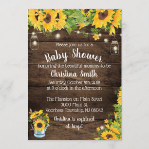 Baby shower de tournesol Invitation - Pays rustiqu