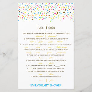 Baby shower de Trivia Twin pour bébé modifiable av