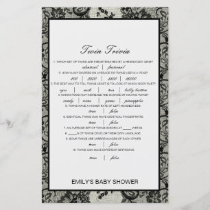 Baby shower de Trivia Twin pour bébé modifiable av