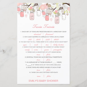 Baby shower de Trivia Twin pour bébé modifiable av