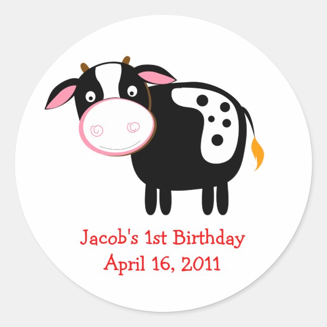 BABY SHOWER de VACHE FERMIÈRE ou Stickers Faveur d (Devant)