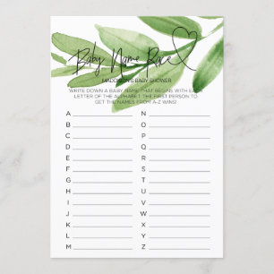 Baby shower de verdure Carte de course pour bébé