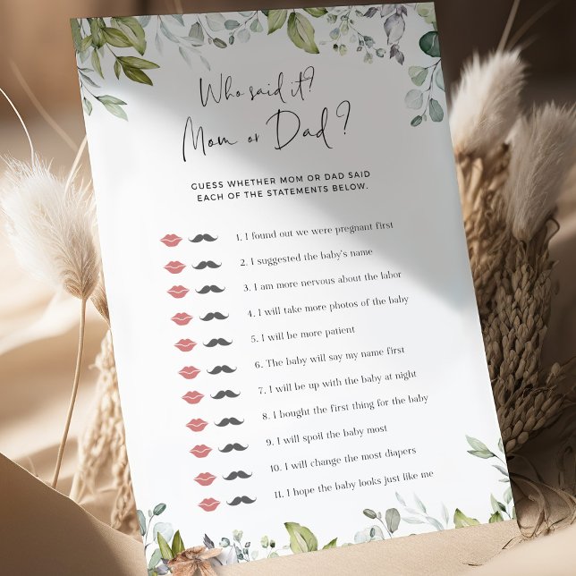 Baby shower De Verdure Qui L'A Dit ? Maman Ou Papa (Créateur téléchargé)
