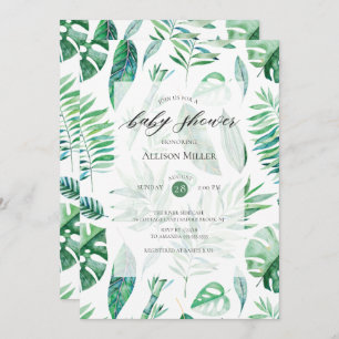 Baby shower de verdure tropicale Invitation