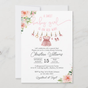 Baby shower de vêtements pour bébés Invitation pou