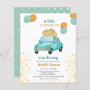 Baby shower de voiture Citrouille Blue Gold