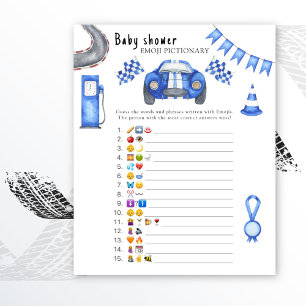 Baby shower de voiture de course - bébé émoticônes