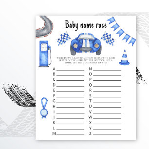 Baby shower de voiture de course - jeu de course d