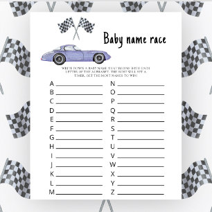 Baby shower de voiture de course - jeu de course d