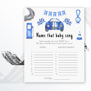 Baby shower de voiture de course Nom que Baby Song