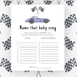 Baby shower de voiture de course Nom que Baby Song