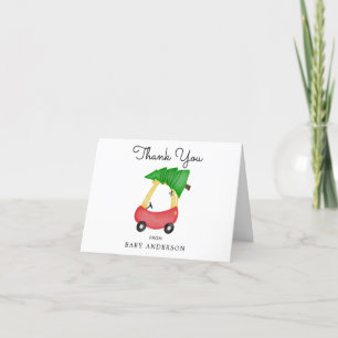 Baby shower de voiture rouge vacances Merci