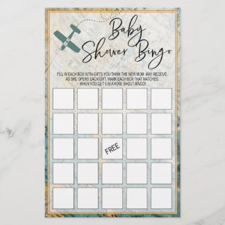 Baby shower de voyage Bingo Card Baby shower