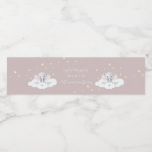 Baby shower d'eau rose Elephant fille Étiquettes