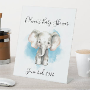 baby shower d'éléphant bébé, panneau acrylique