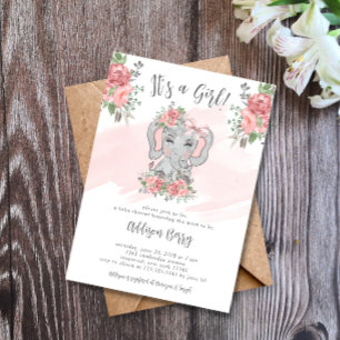 Baby shower d'éléphant C'est une invitation de fil