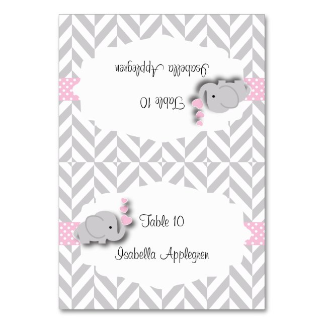 Baby shower d'éléphant rose et gris | Cartes (Par défaut)