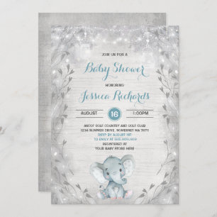Baby shower d'éléphant russe Invitation Douche pou