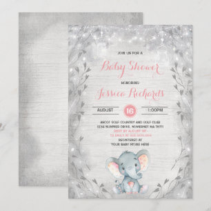 Baby shower d'éléphant russe Invitation Douche pou