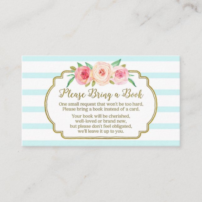 Baby shower Demande Carte Pink Floral Blue (Devant)