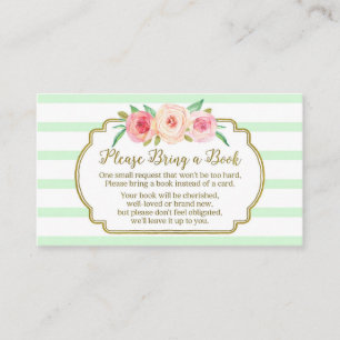 Baby shower Demande Carte Pink Floral Mint