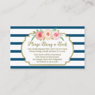 Baby shower Demande Carte Pink Floral Navy