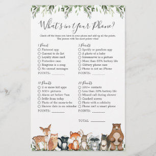 Baby shower des animaux de bois Ce qui est dans vo