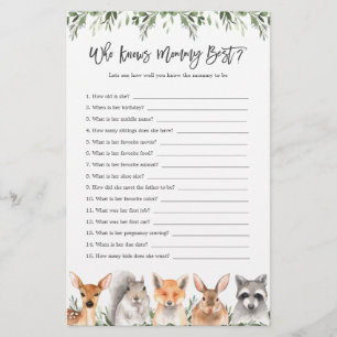 Baby shower des animaux de bois qui connaît maman 